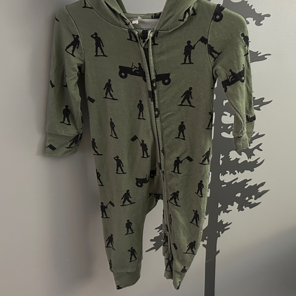 Posh Peanut William Hooded French Terry Zippered Romper